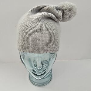 Modern Heritage Gray Beanie Hat - Pom Pom Detail - One Size